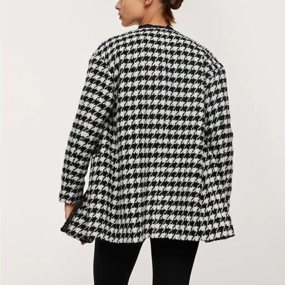 Mango Houndstooth Jacket Blazer New - Picture 9 of 10
